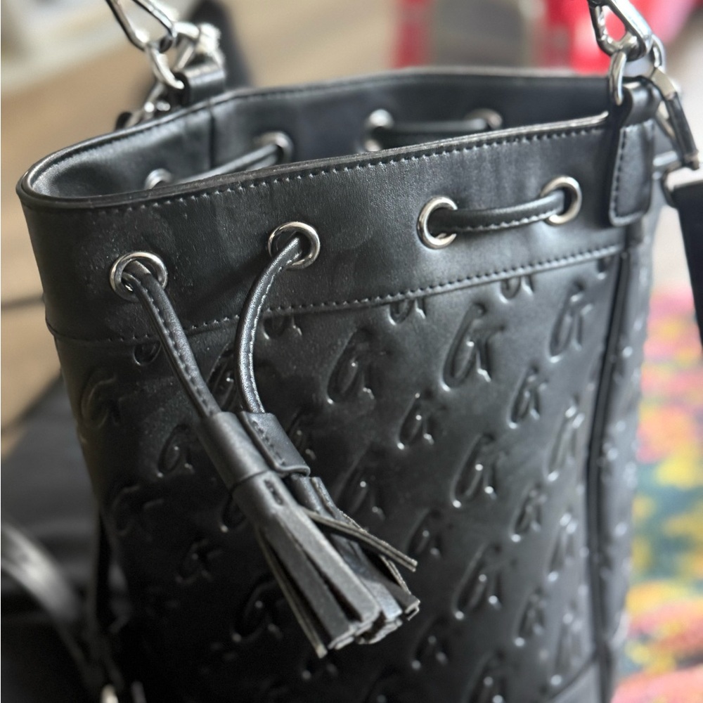 Elegant Black Embossed Shoulder Bag